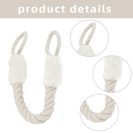 Pack of 2 Door Stop Jack, Door Stopper Clamp Protection, Door Cord Clamp Protection, Cotton Door Handle Stopper Rope, Door Clamp Protection for Doors, for Pets and Babies (White)