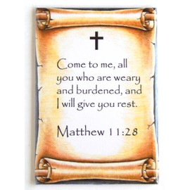 Matthew 11:28 Bible Verse Fridge Magnet (2 x 3 inches)
