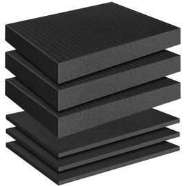 Pick Apart Foam Insert- 3 PCS and Foam Pads- 3 PCS Pluck Foam Pre Cubed Foam Insert Pre Separated Cube Sheet Foam with Bottom Use for Interlocking Cases Tool Box Board Storage Drawer Pad- 16in*12in