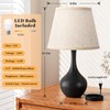 Seealle 16.1" Touch Table Lamps for Nightstand, 3-Way Dimmable Small