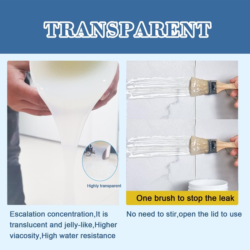 Waterproof Glue,Invisible Agent,Strong Waterproof Transparent Sealant,for Bathroom, Kitchen, Garden, Roofs,