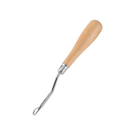 LetCart Latch Hook Tool with Wooden Handle for Carpet Making, 6.2 Inch Crochet Hook Puller with Metal Shank, Ergonomic Craft Tool for Canvas Mats, Chunky Knitting Repair, Handmade