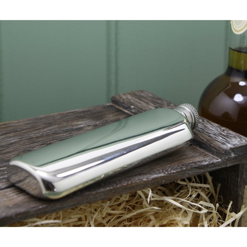 English Pewter Company 3oz Slimline Top Pocket Pewter Hip Flask