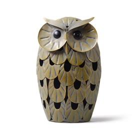 NENBOLEC Owl Statue Figurine Modern Sculpture Decor Animal Gifts Arts Home Ornament Table Centerpiece Metal Crafts 24cm
