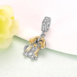 Zunxinsan Beagle Charm Sterling Silver Beagle Gifts Dog Jewelry Gifts for Women