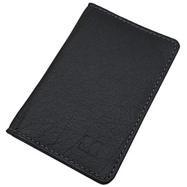 MJ-Design-Germany Buffalo Leather Credit Card Case / Business Card Case with RFID & NFC Protection (Black), black, Credit card sleeve