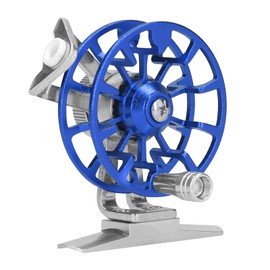 Right-Handed Fishing Spinning Reels, Smooth Ice Fishing Reel, Lightweight 2.1in Aluminum Alloy Equipped with Ceramic Wire Hole, for Ice Fishing Boat Fishing(Blue)