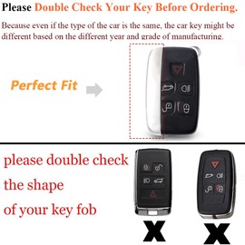 SANRILY for Range Rover Key Cover Keyless Keychain Holder Full Protection Metal Leather Key Fob Case fit for Land Rover Discovery Sport LR4-Blue