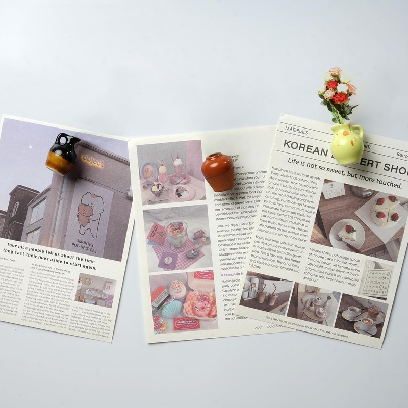Cacukap Cute Mini Ceramic Vase Magnets for Fridge, Funny Small