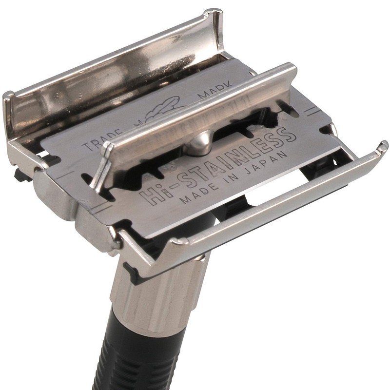 FEATHER High Stainless Steel Double-edged Holder, 1 Set