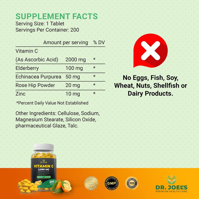 Dr. JOEL'S Immune Support Vitamin C 2000 mg - 200