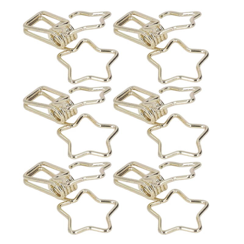 100Pcs Star Binder Clips Hollow Out Cartoon Style Strong Clamping