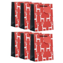 UK Greetings Multipack of 6 Medium Gift Bags for Him/Her/Friend - for Christmas - Reindeer Design