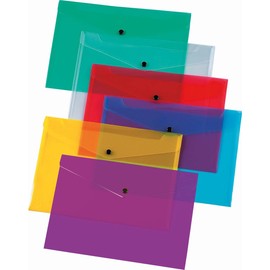 Q-Connect A4 Document Folder Plastic Clear Popper KF01244Q - Pack of 12