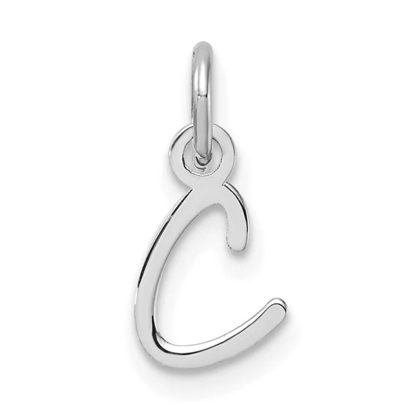 GlittersandGold 14K White Gold Uppercase Letter C Initial Charm Bracelet