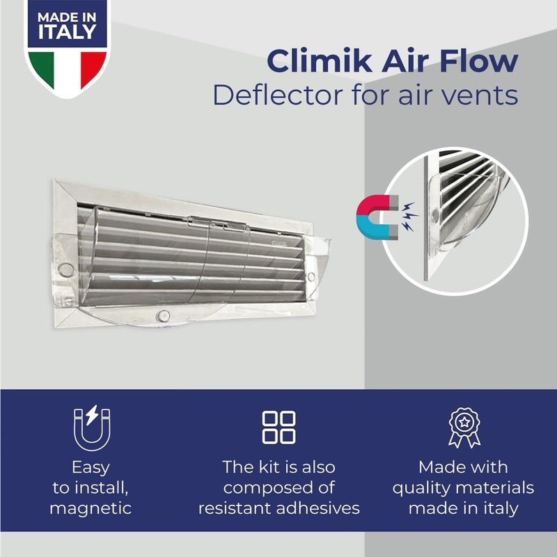 CLIMIK Two Adjustable Air Vent Deflector Expands 8" to 16,5",