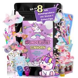Unicorn Wonder Bag Surprise Bag with up to 8 Great Unicorn Products Unicorn School Cone Filled with Unicorn Surprises, Wonder Bag Children, School Cone Girls, Surprise Bag for Girls