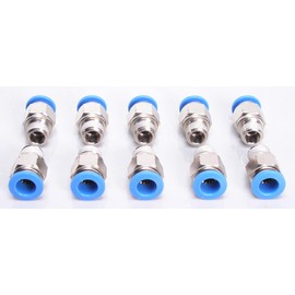 Canadian Tool and Supply (10-Pack) Straight Reducer 3/8-Inch Tube OD x 1/4-Inch Male NPT Push to Connect Pnuematic Tube Fittings PTC MNTP (10xPTC-3814M)