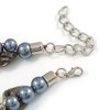 Avalaya Exquisite Faux Pearl & Shell Composite Silver Tone Link
