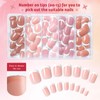 Bellelfin White French Tip Press on Nails Short Square Fake
