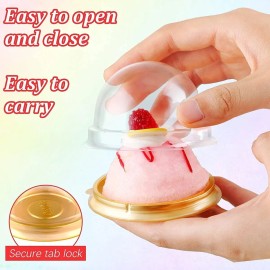 50 Vasos Con Domo Estándar Cupcake Caja Individual