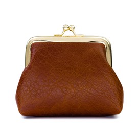 Lavogel Coin Purse, Kiss Lock Coin Purse for Women, Large Capacity Coin Pouch,Vintage Change Purse Cute Car Coin Holder for Women (1-Dark Brown)