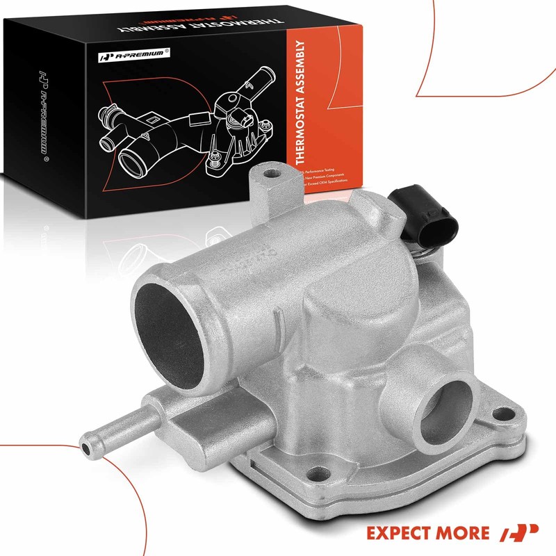 A-Premium Engine Coolant Thermostat Housing Assembly with Sensor Compatible with