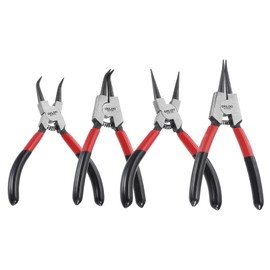 HARFINGTON 4pcs Snap Ring Plier Set 5" CR-V Internal & External Circlip Pliers with 0.06" Straight/Bent Jaw Tip with Storage Bag for Ring Remove Retaining Pliers