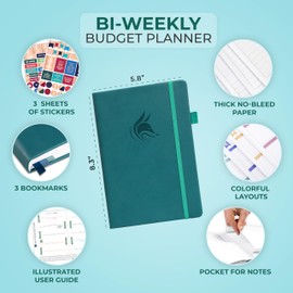 Clever Fox Bi-Weekly Budget Planner – Undated Financial Organizer with Expense & Bill Tracker – Finance Book for Household Money Budgeting – 5.8″ x 8.3″ Hardcover (Dark Teal)