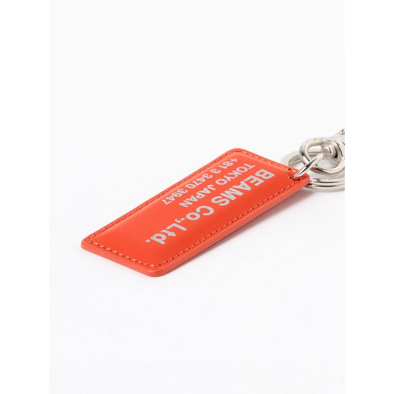 bpr BEAMS Key Holder BEAMS Leather Reflector TAG Keychain RED,