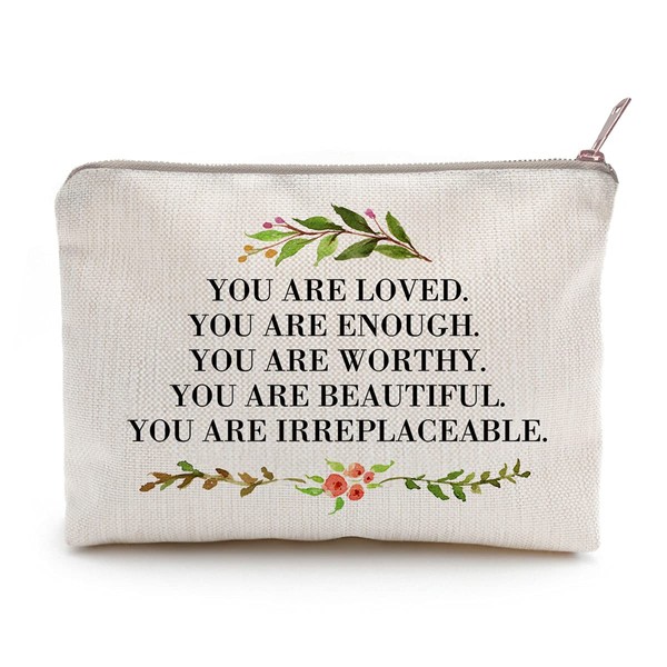 You Are Loved You Are Enough Makeup Case Self-Worth Cosmetic