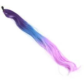 Ipetboom Ponytail Extension for Women 27 Long Synthetic Curly Hair Clip-on Wig Tinsel Highlights Fashion Accessory