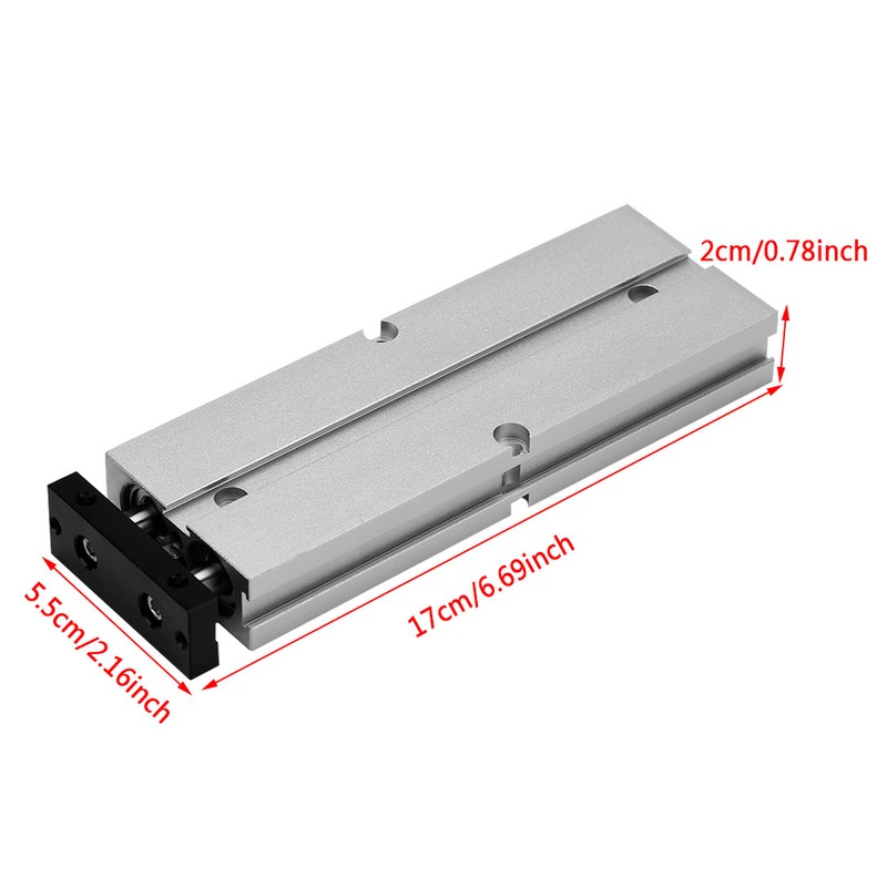 1pc 16mm Bore Double rod Double acting Aluminum Alloy Pneumatic