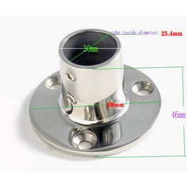 JY-MARINE 316 Stainless Steel 90 Degree Boat Deck Handrail Rail Fitting Round Base for 1" Tube