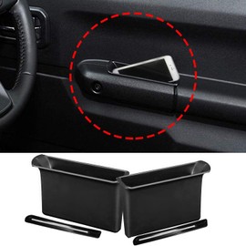 YOCTM - Accesorios para puerta frontal de coche, caja de almacenamiento de la manija, contenedor de teléfono para reposabrazos, color negro, para Suzuki Jimny 2019 2020