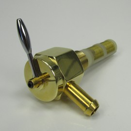 POLISHED BRASS Motorcycle 3/8" NPT HI-FLOW Petcock RIGHT 90 Degree Fuel Outlet Valve - For 3/8" ID Fuel Hose - Replaces Pt # 62125-55B on PRE-1975 Harley FL FX XL Models