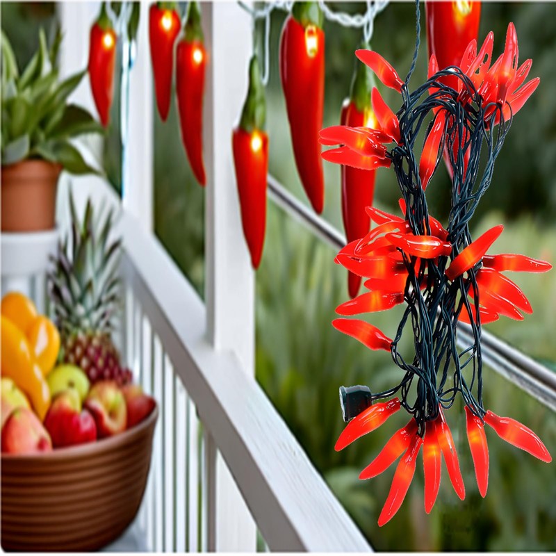 LUCKY SHINE 35 Red Pepper Decorative Lighting String, Commercial Grade