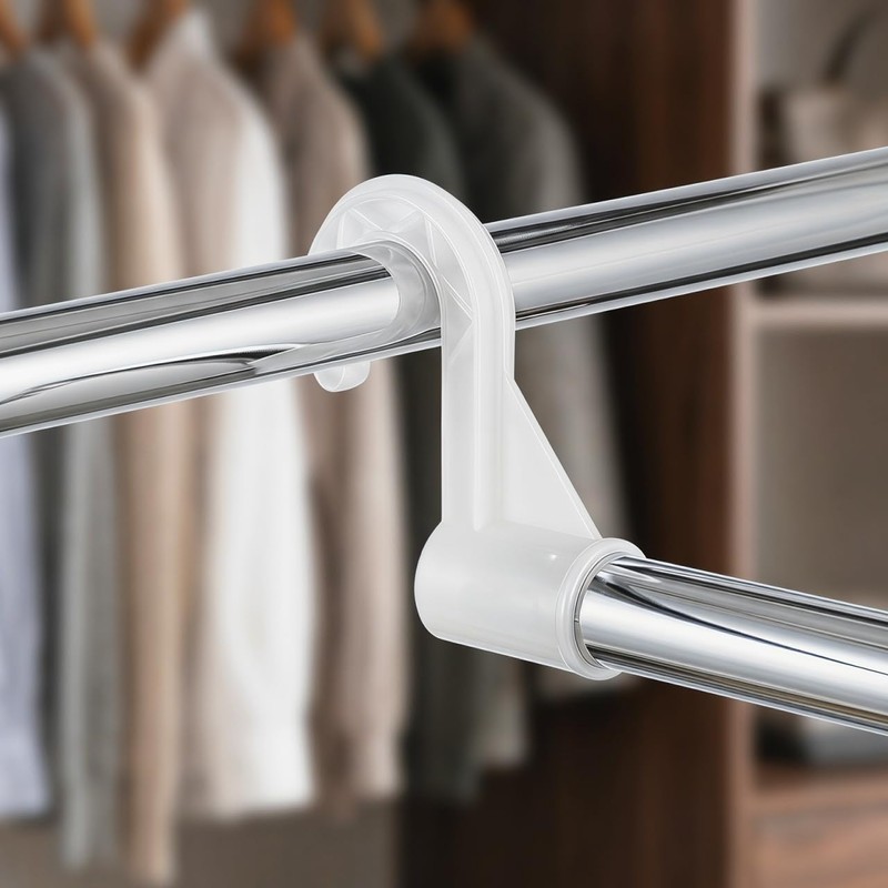 ULTECHNOVO 6 pcs Wardrobe Rod Bracket Adjustable Closet Pole Holder