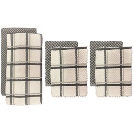 Petal Cliff Set of 6, 100% Ring-Spun Cotton - Window Panel Terry 2 - Kitchen Towel Size 16 x 26 inch, 4 - Washcloths Size: 12 x 12 inch Soft and Ultra-Absorbent.