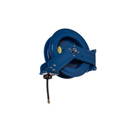 Rapidair R-03050 3/8" by 50' Dual Arm Auto Rewind Hose Reel, 3/8 I.D x 50', Blue