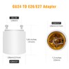 4 Pack JACKYLED GU24 to E26 E27 Adapter, Heat Resistant