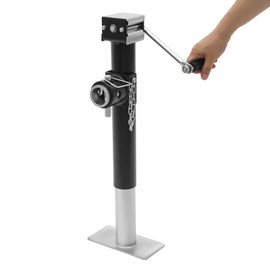 1T Trailer Jack, 10" Adjustable Lift Weld-On Pipe-Mount Swivel Trailer Jack, 2000 Lbs Capacity Weld On Pipe Mount Swivel TrailerJack for Car Maintenance, Tire Replacement in Garages