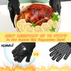 BBQ Gloves, 1472°F Heat Resistant Fireproof Mitts, Silicone Non-Slip Washable