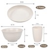 Wwyybfk 12pcs Wheat Straw Dinnerware Sets, Wheat Straw Plates and