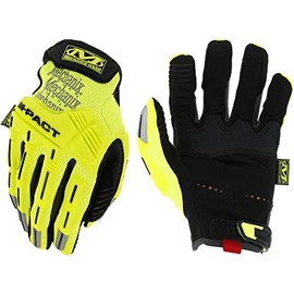 Mechanix Wear: Hi-Viz M-Pact® Guantes de trabajo (talla grande, amarillo fluorescente)