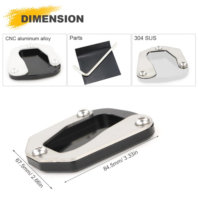 REARACE Side Stand Enlarge Plate Fit for DR650 DR650SE 1996-2025