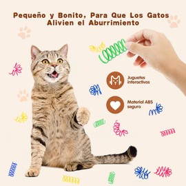 GAMAXIMA Juguetes Resorte para Gatos, 12PCS Juguete Muelle Helicoidal Divertido para Gato, Resorte de Color y Seguro, Juguetes para Gatos para Golpear, Morder, Cazar