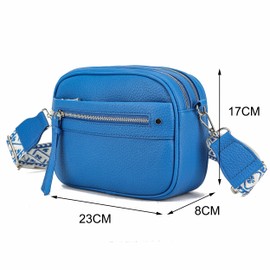 AOSSTA Crossbody Bag For Womens, Camera Bag Crossbody Trendy Shoulder Handbags For ladies With Adjustable and Detachable Canvas Wide Strap (White)