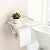 Self Adhesive Toilet Paper Holder with Shelf, No Drill Wall