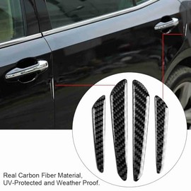 Protectores de Borde de Puerta de Coche, Fibra de Carbono Anticolisión Parche Protector de Parachoques Negro Universal Autoadhesiva de Parachoques Tra